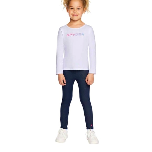 Girls 3pc Set Spyder Set Vest + Leggings + long Sleeve Shirt Blue Size 4T, 6 NWT - Picture 8 of 8